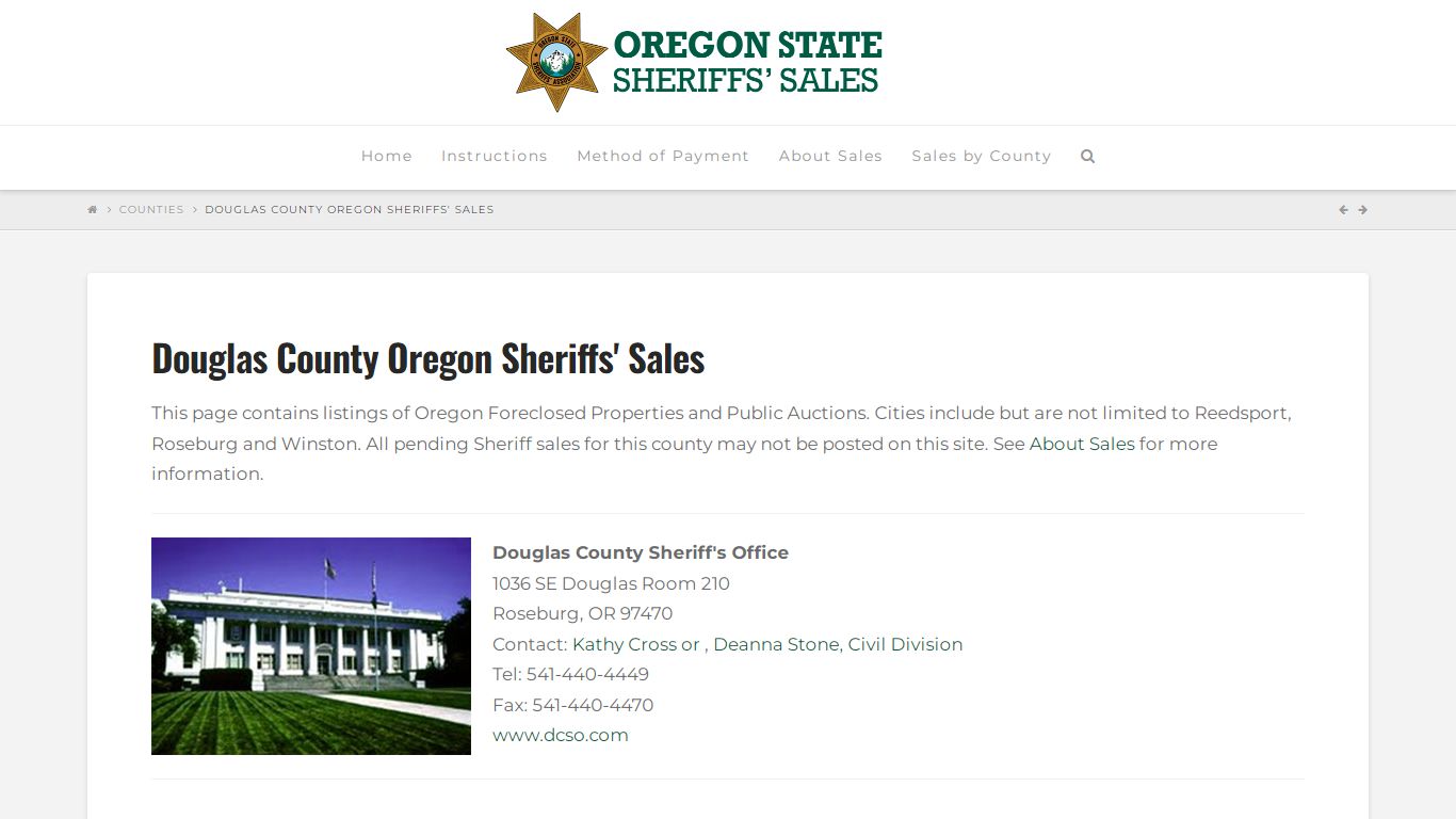 Douglas County Oregon Sheriffs' Sales